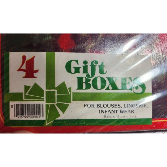 Vintage Christmas Gift Boxes Set Of 4 New Old Stock - Picture 5 of 5